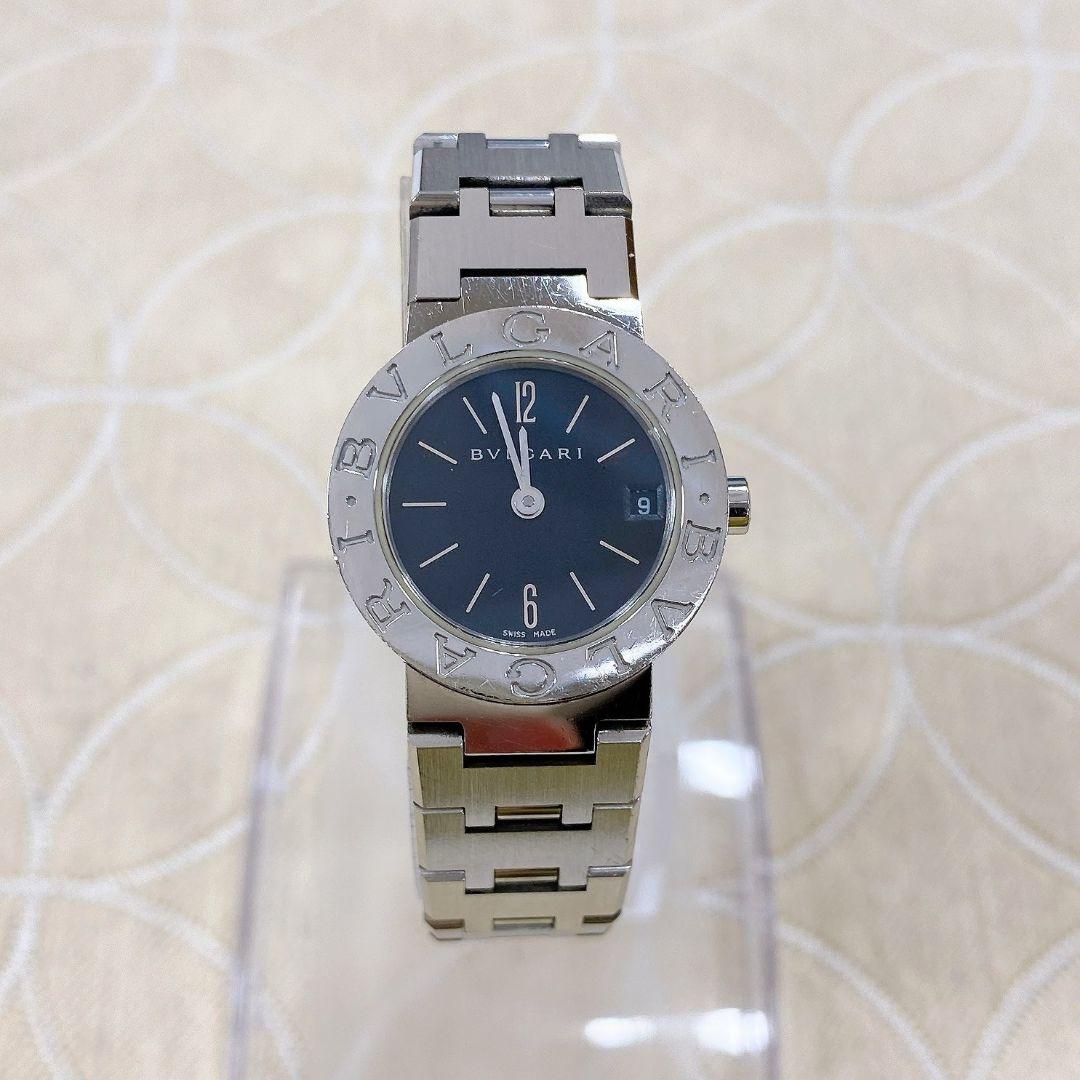 75-10☆美品☆ BVLGARI BB23SS 腕時計 ステンレス 黒文字盤