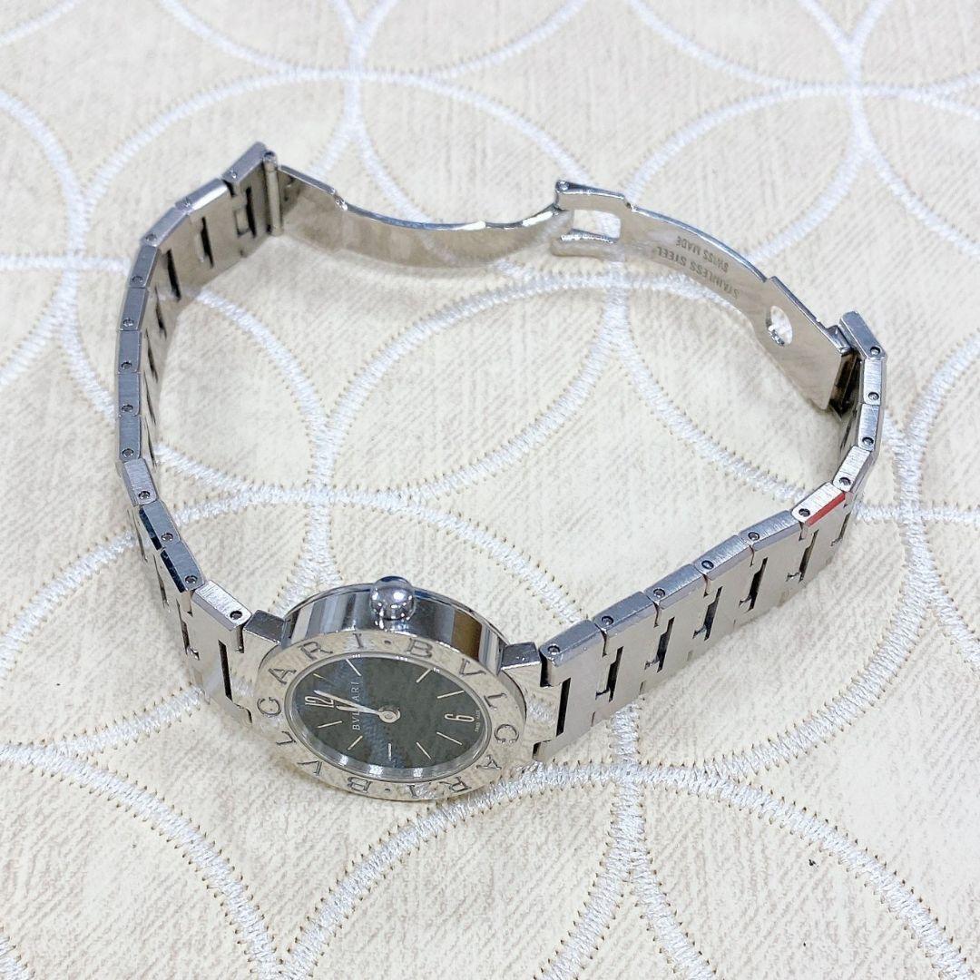 75-10☆美品☆ BVLGARI BB23SS 腕時計 ステンレス 黒文字盤