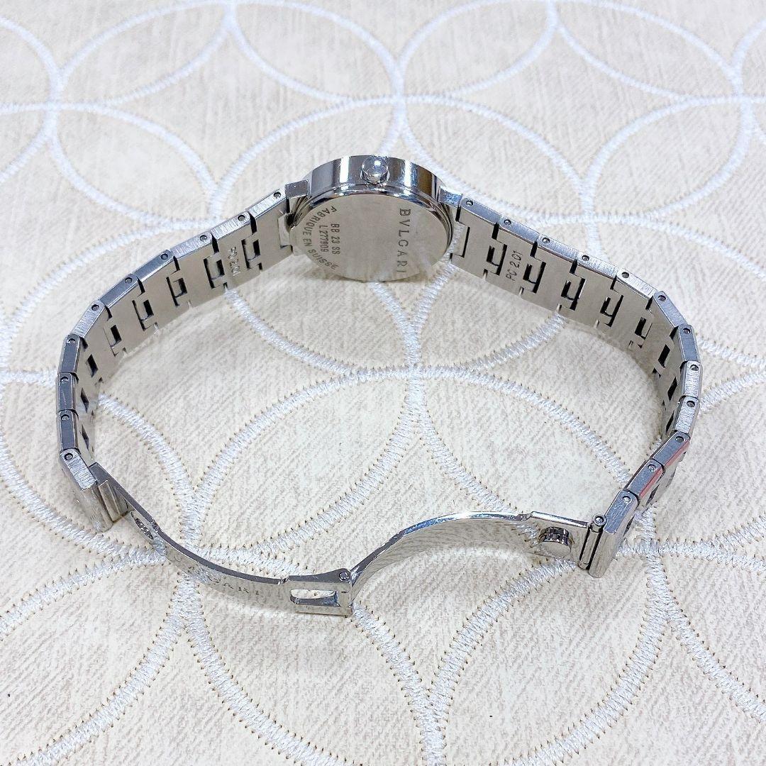 75-10☆美品☆ BVLGARI BB23SS 腕時計 ステンレス 黒文字盤
