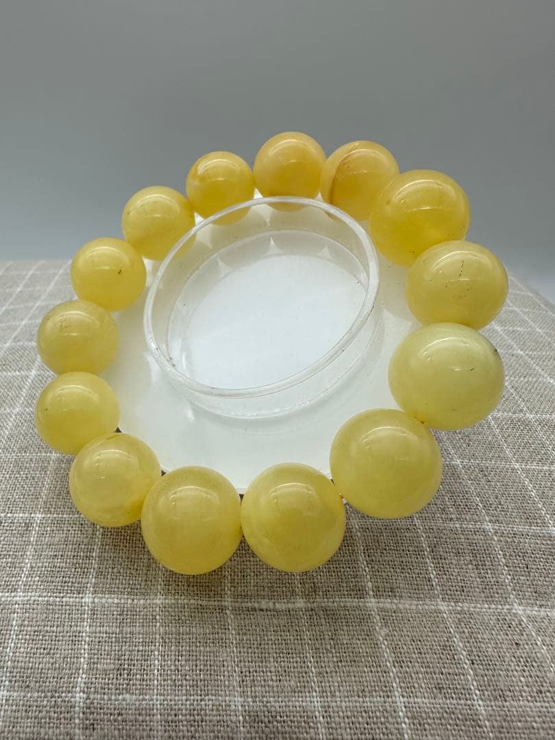 ☆天然☆ バルト海産　天然アンバー 琥珀 蜜蝋 ブレスレットフリーサイズ 大颗粒