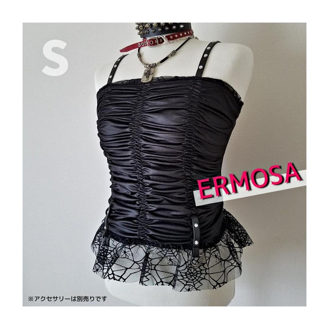 【 平成 Y2K 】 ERMOSA サテン ボンテージ キャミソール Sサイズ
