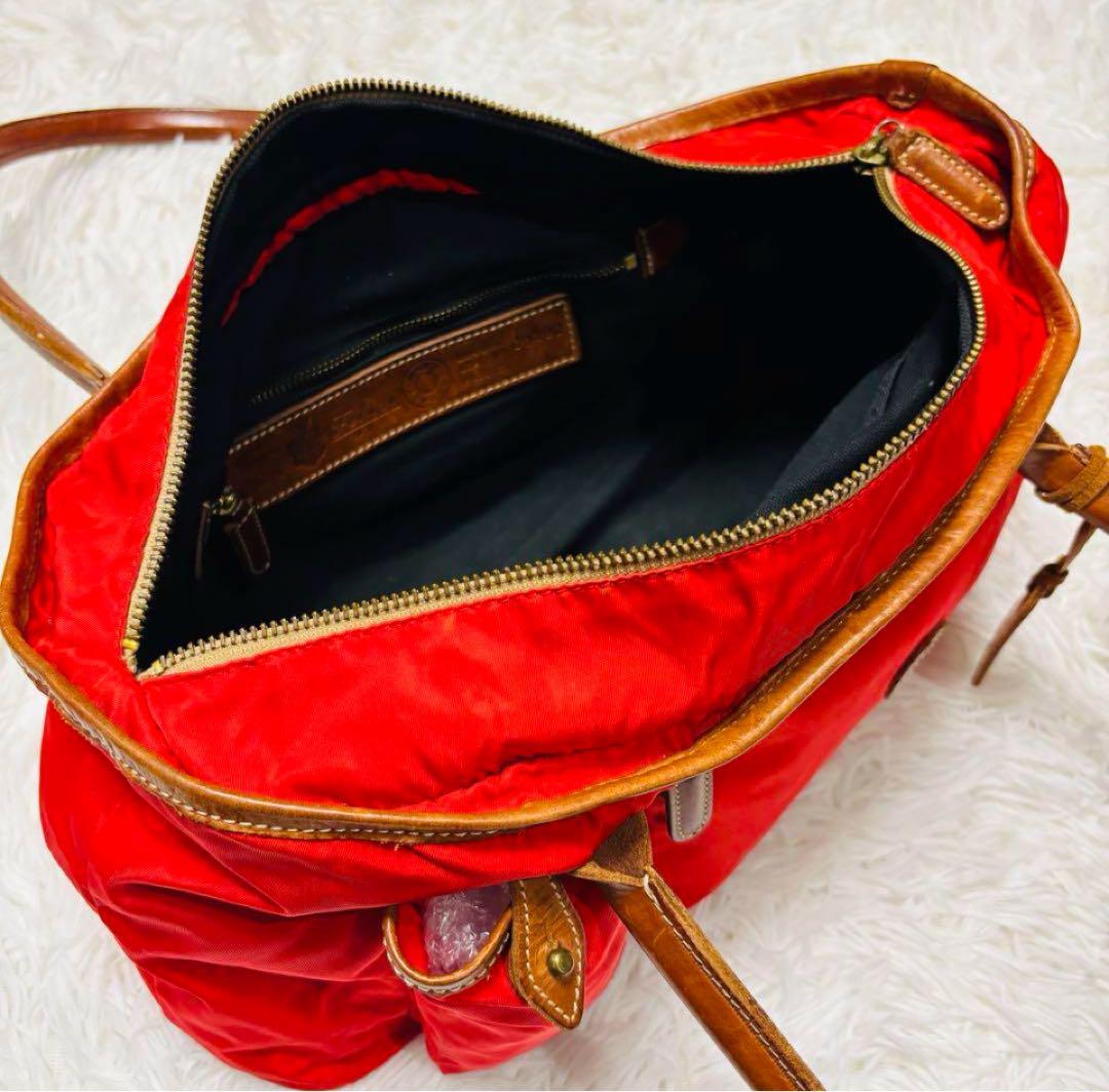 ✨希少色/美品✨フェリージ トートバッグ レザー×ナイロン 切り替え 00102 美品 希少カラー フェリージ トートバッグ レザー ナイロン 切替
