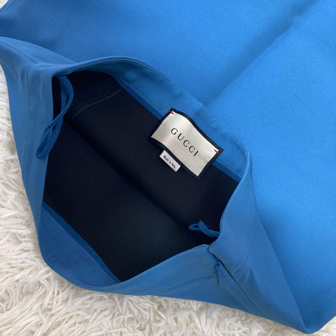GUCCI✨MDCCXXXIV 現行　スカート 絹　毛　プリント　38 希少