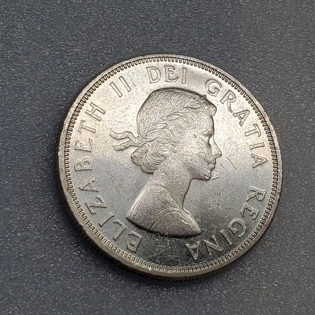 3406.　銀貨　1964年　カナダ　シャーロットタウン　1ドル　海外硬貨
