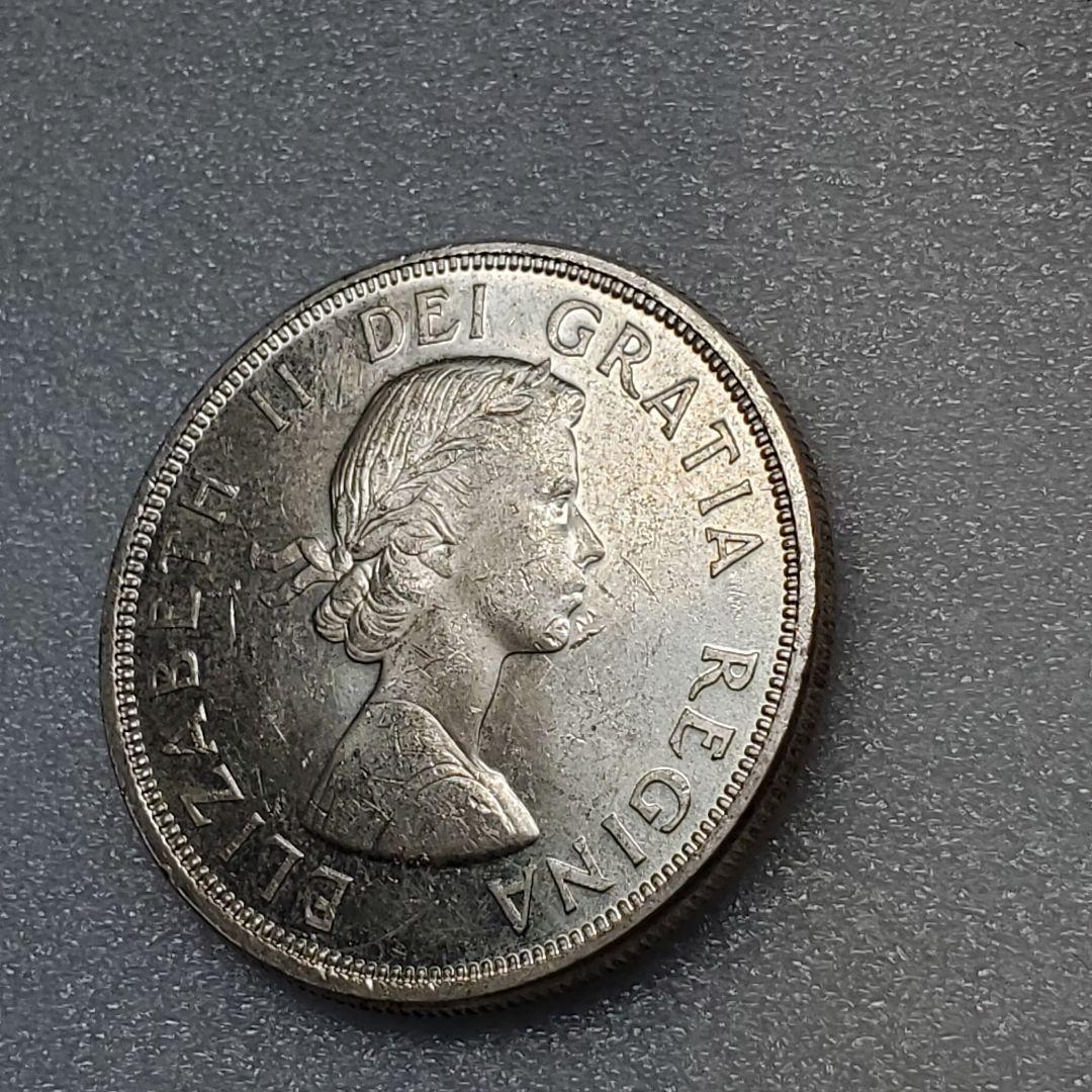 3406.　銀貨　1964年　カナダ　シャーロットタウン　1ドル　海外硬貨