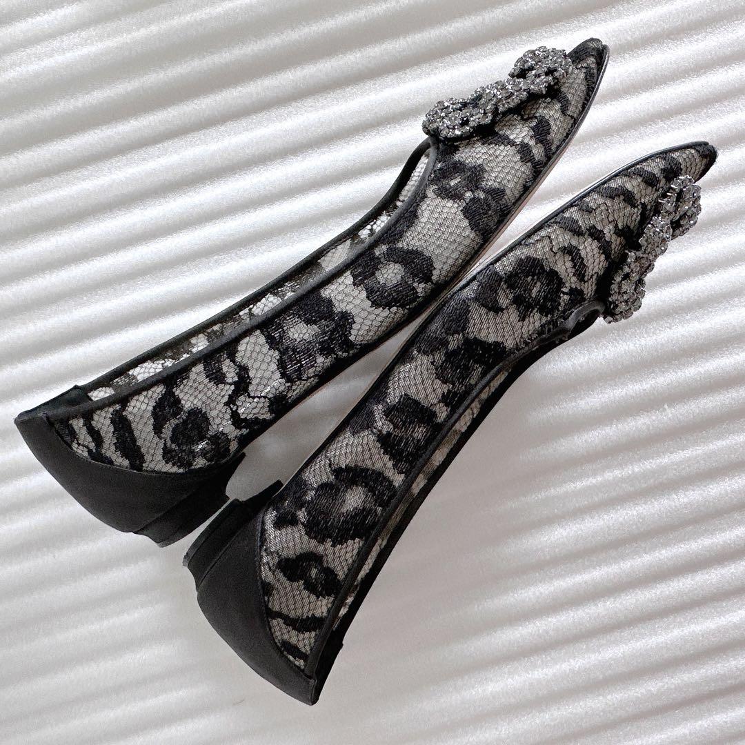 MANOLO BLAHNIK マノロブラニク　レース　フラットシューズ　パンプス