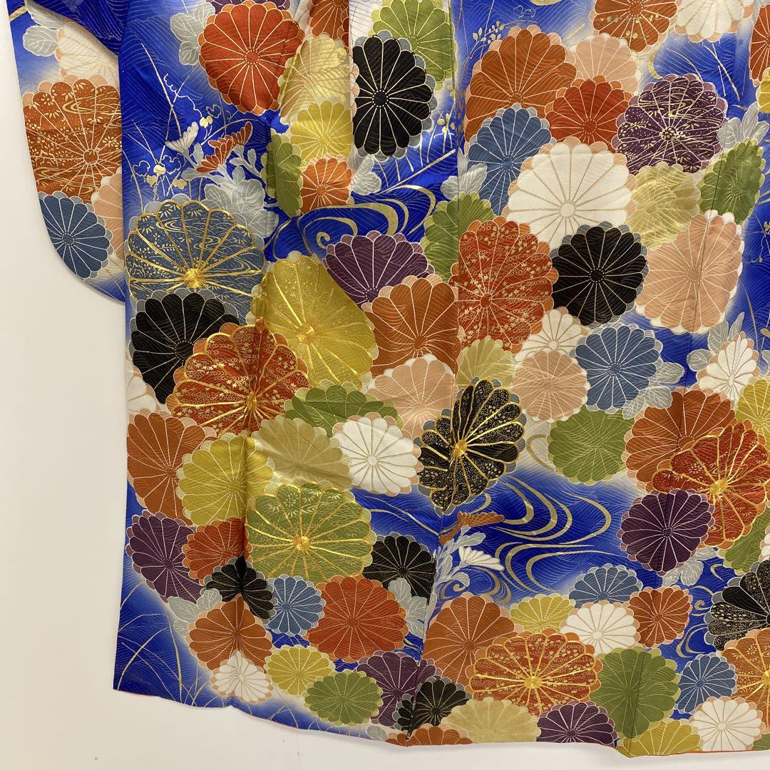 春】20420o 振袖 金駒刺繍 菊尽くし文様 着物