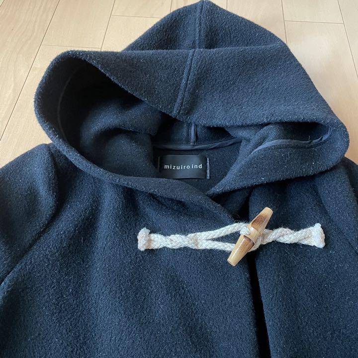 ダークネイ ミズイロインド mizuiro ind Aラインダッフルコート 25iJK-m64341577491 €ミズイロイ