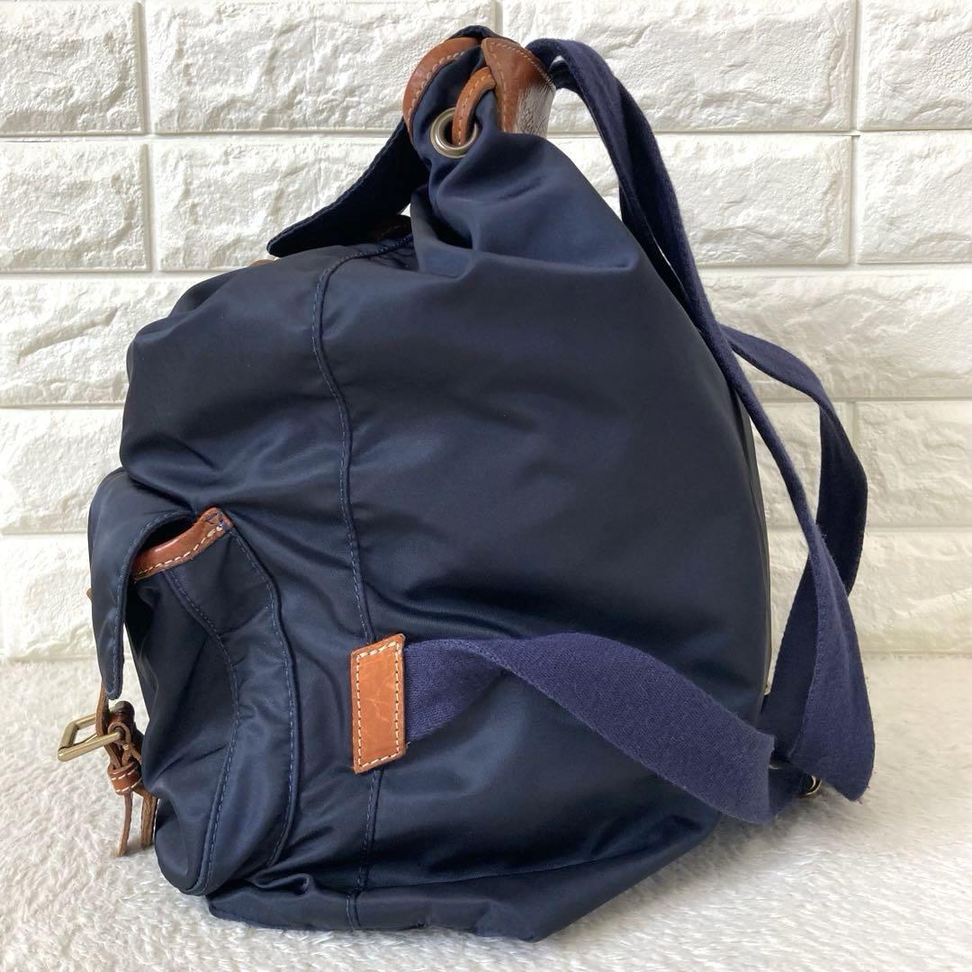 Felisi フェリージ　リュック　巾着型　ナイロンレザー　ネイビー　15-56 Felisi フェリージ リュック 巾着型 ナイロンレザー ネイビー 15