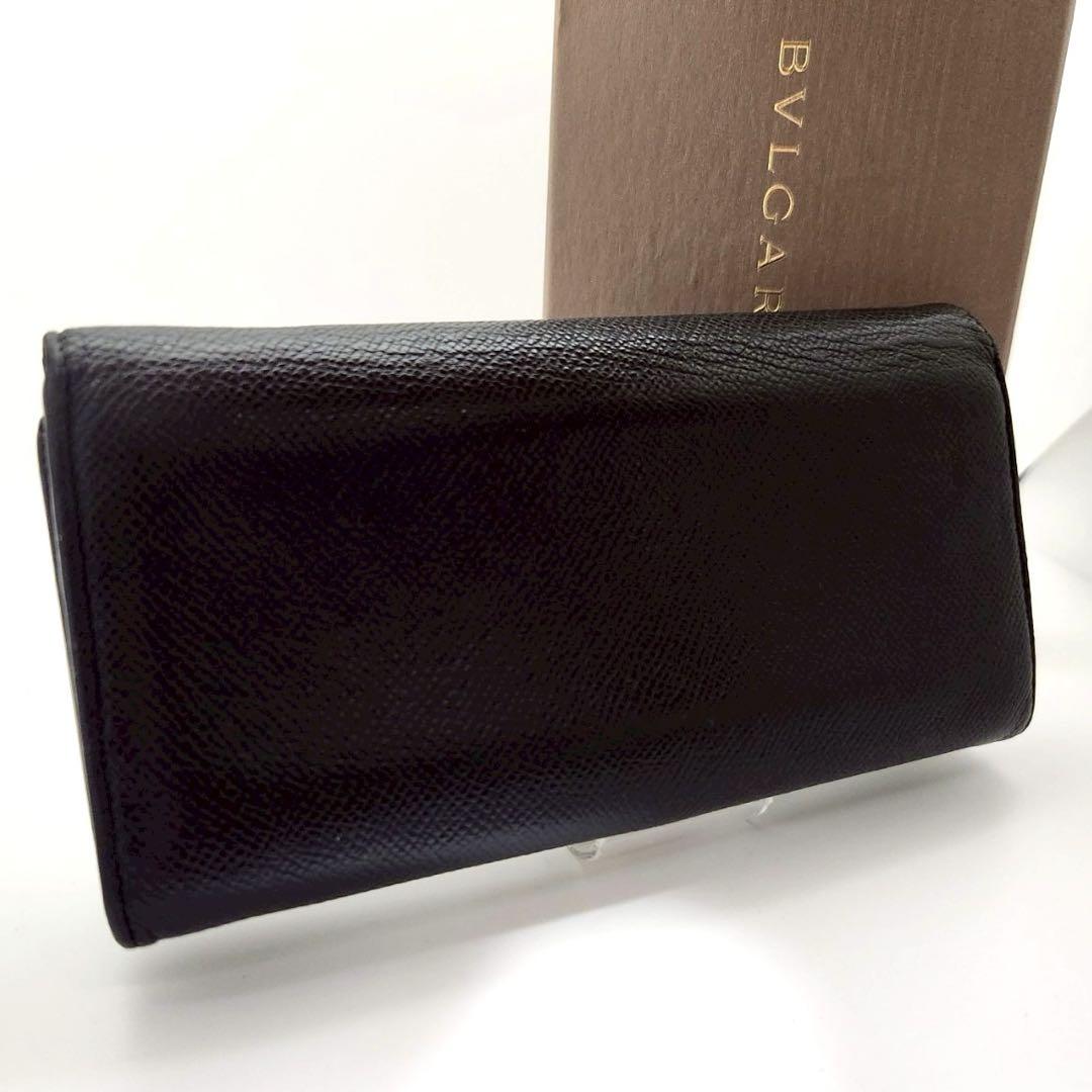 極美品 BVLGARI ブルガリ 長財布 サークルロゴクリップ ブラック