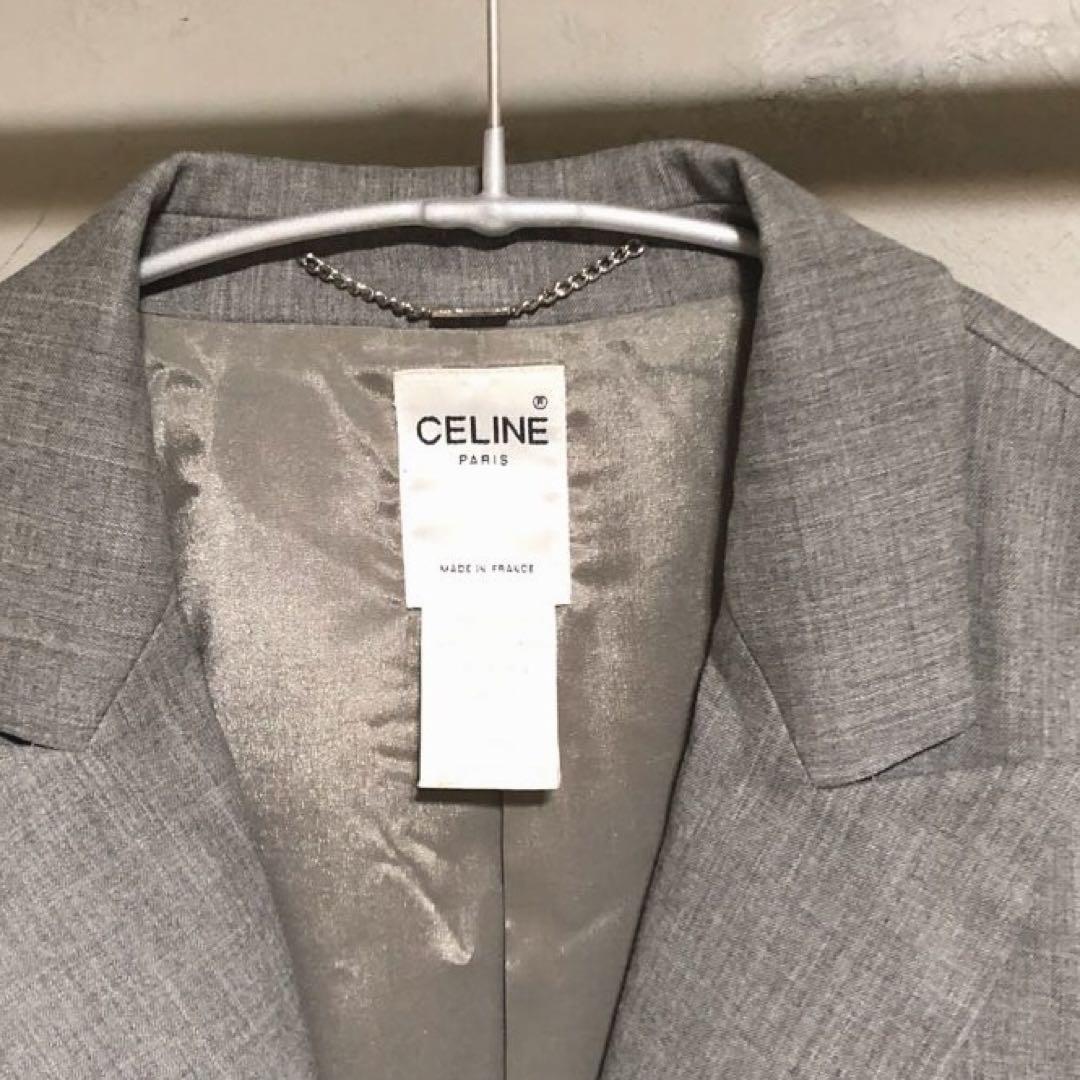 美品 CELINE ウール テーラードジャケット フランス製 グレー