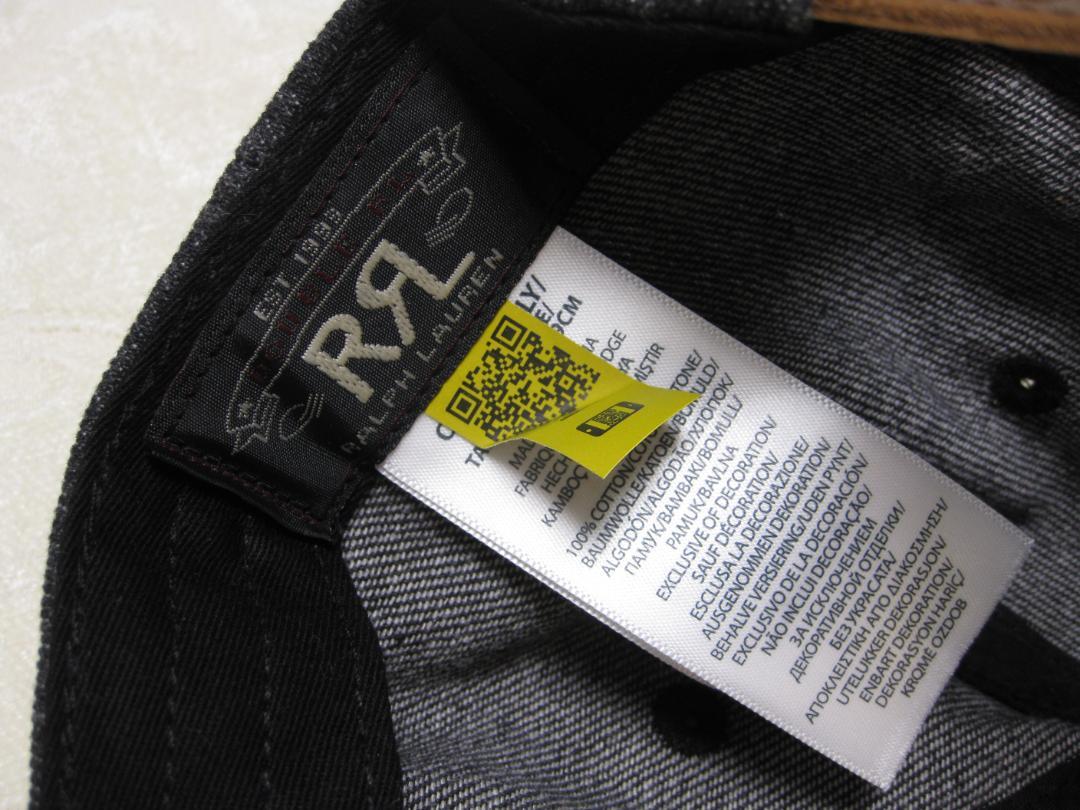 新品　RRL　ダブルアールエル　デニム　キャップ　ブラック 黒