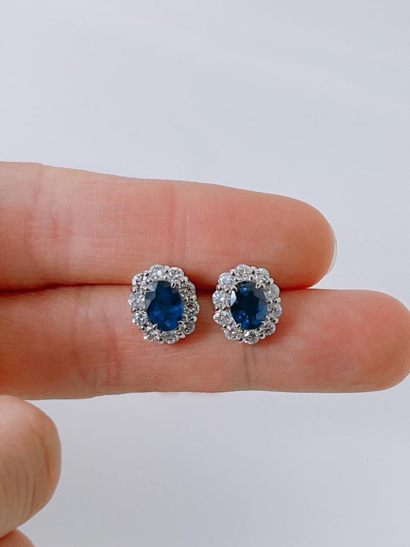 新品✨　天然ダイヤモンド　サファイア　ピアス 　2ct　スタッドピアス