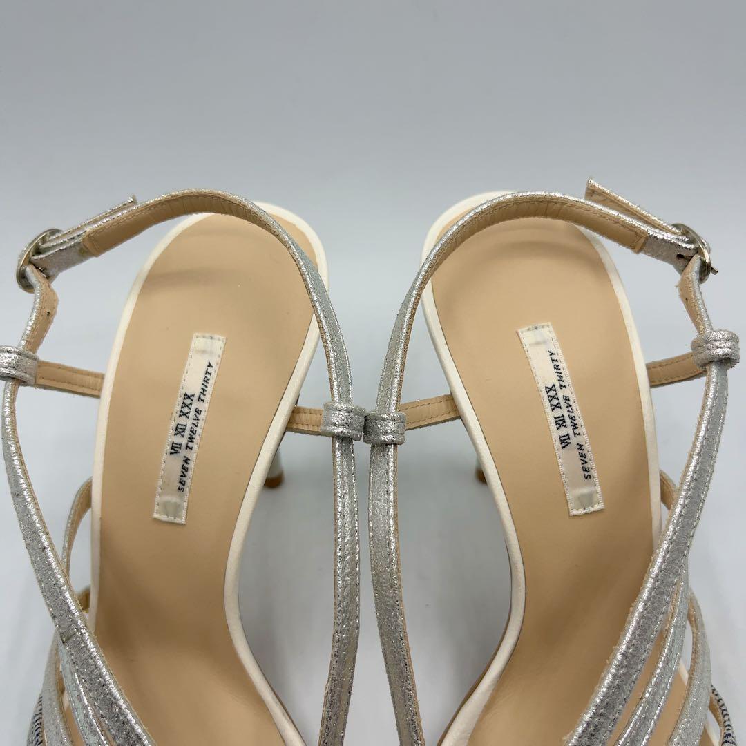 お見舞い ❀美品 セブントゥエルブサーティー シルバーサンダル 24cm