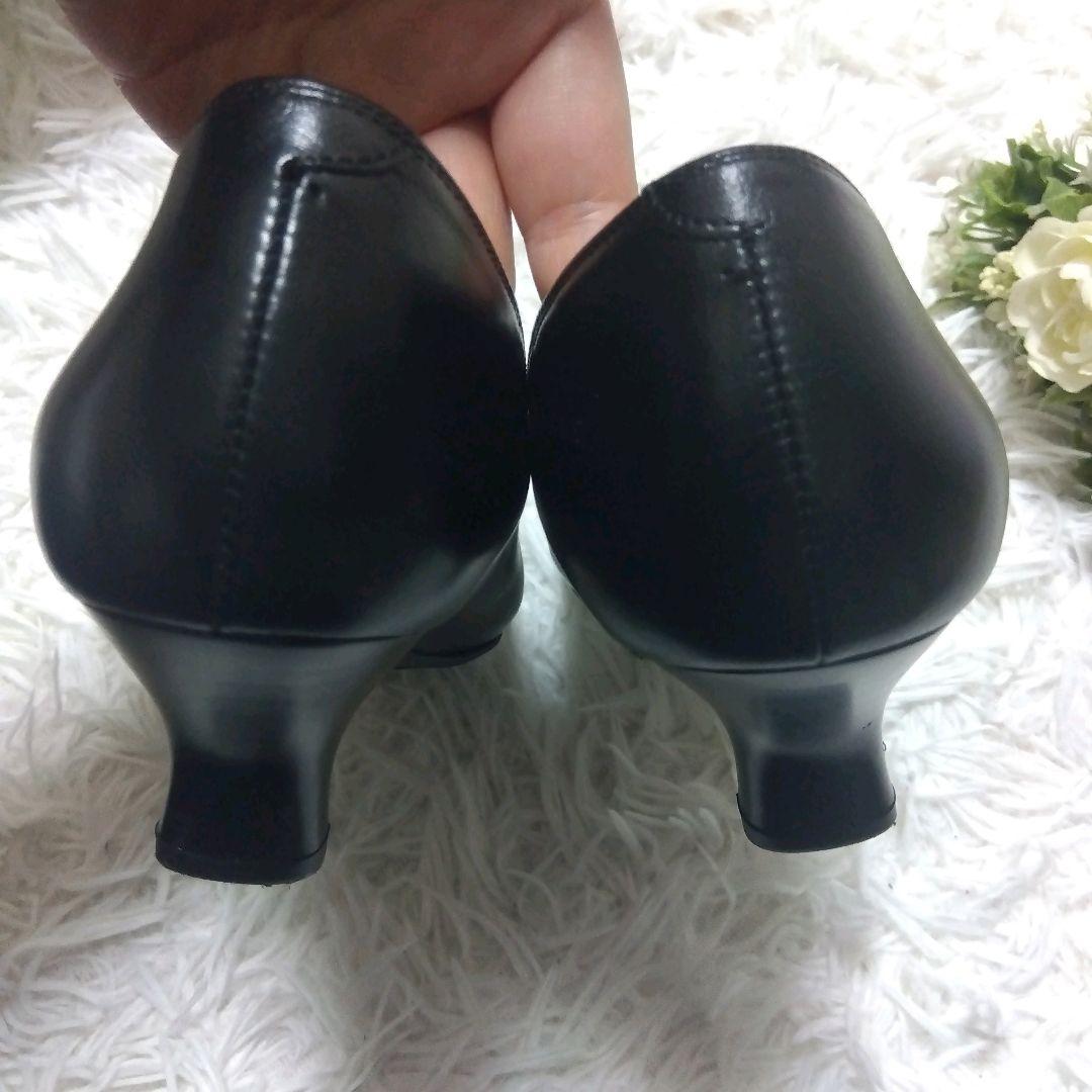 美品 ワコール サクセスウォーク プレーンパンプス 黒 22.5