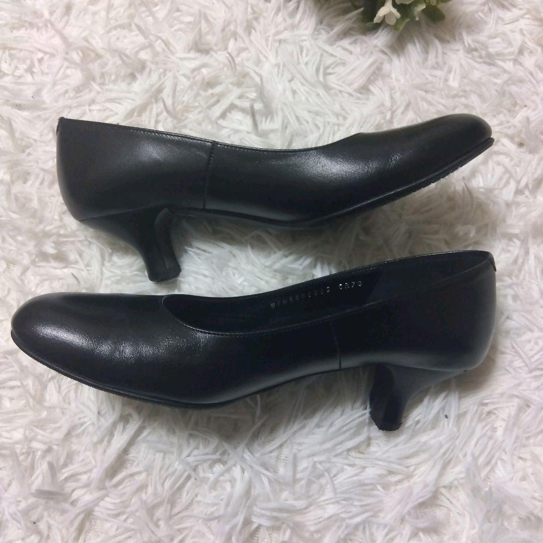 美品 ワコール サクセスウォーク プレーンパンプス 黒 22.5