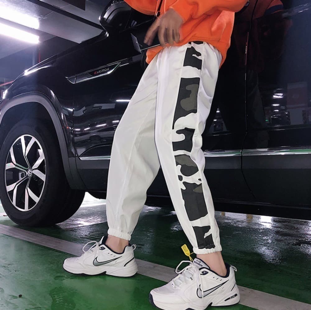 ジョガー 迷彩 白 サイドライン ストリート オルチャン ジャージ 韓国