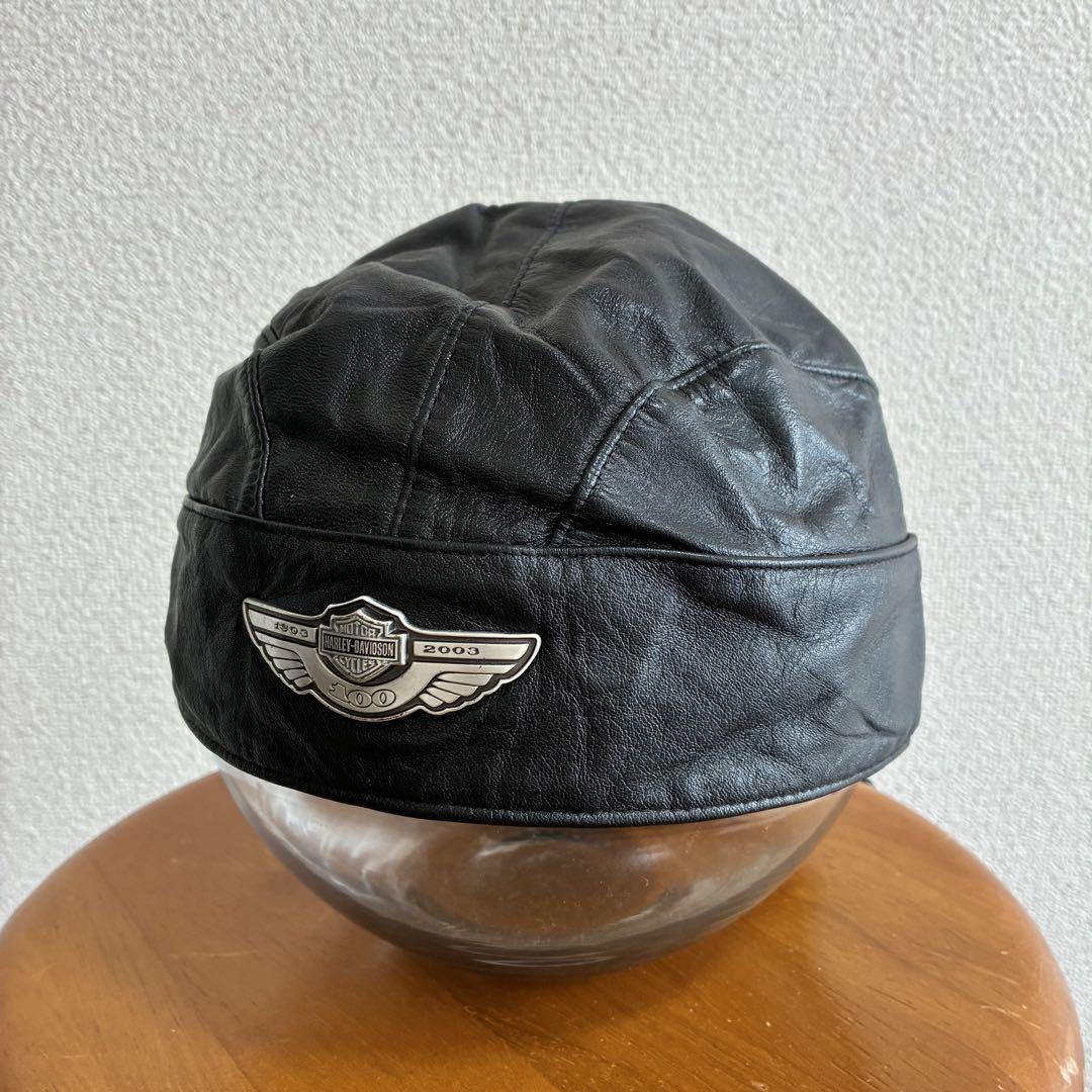 ハーレーダビッドソン ヘッドラップ 100周年モデル レザー ブラック
