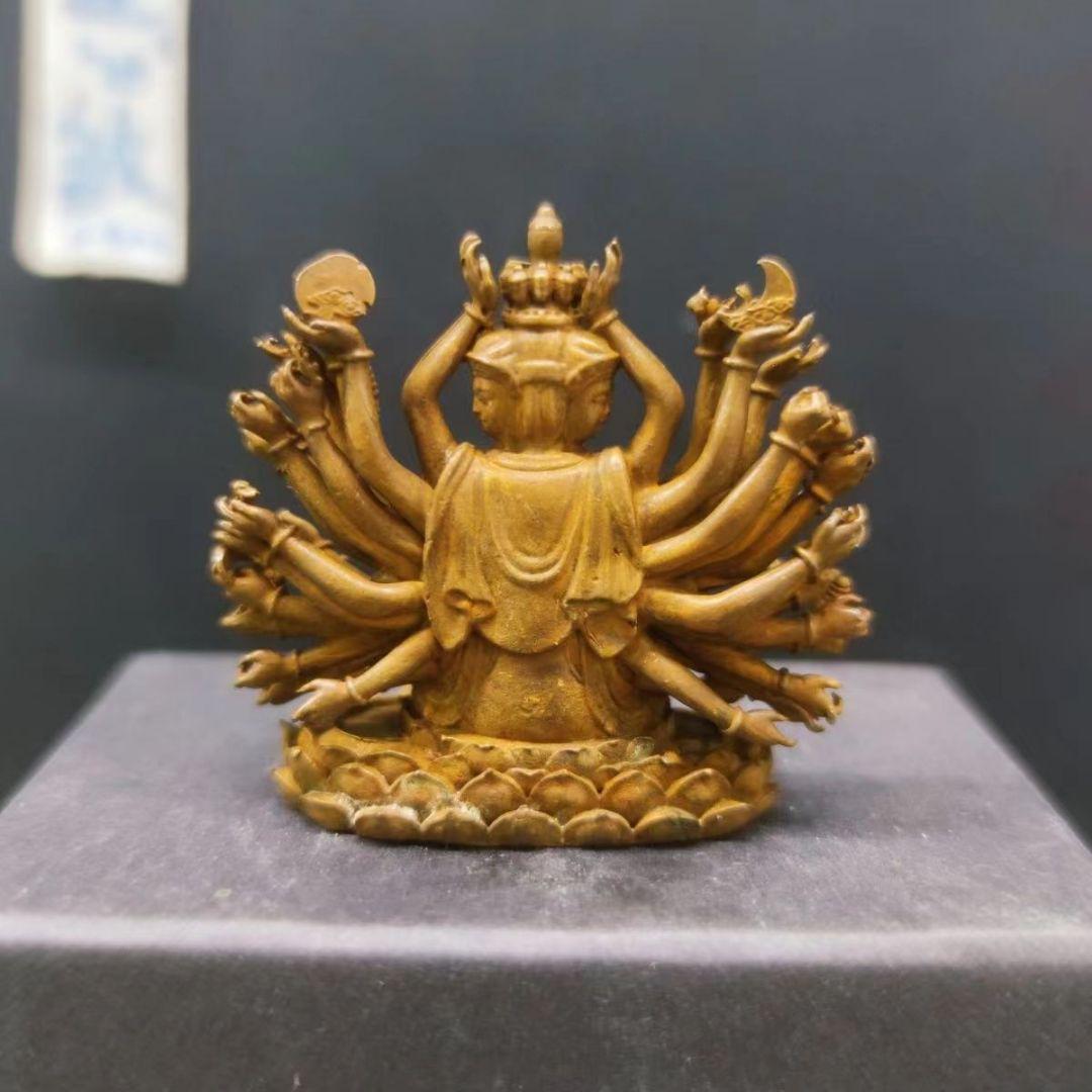 銅製 千手観音仏像 仏教美術 装飾品   工芸品 美術品 置物