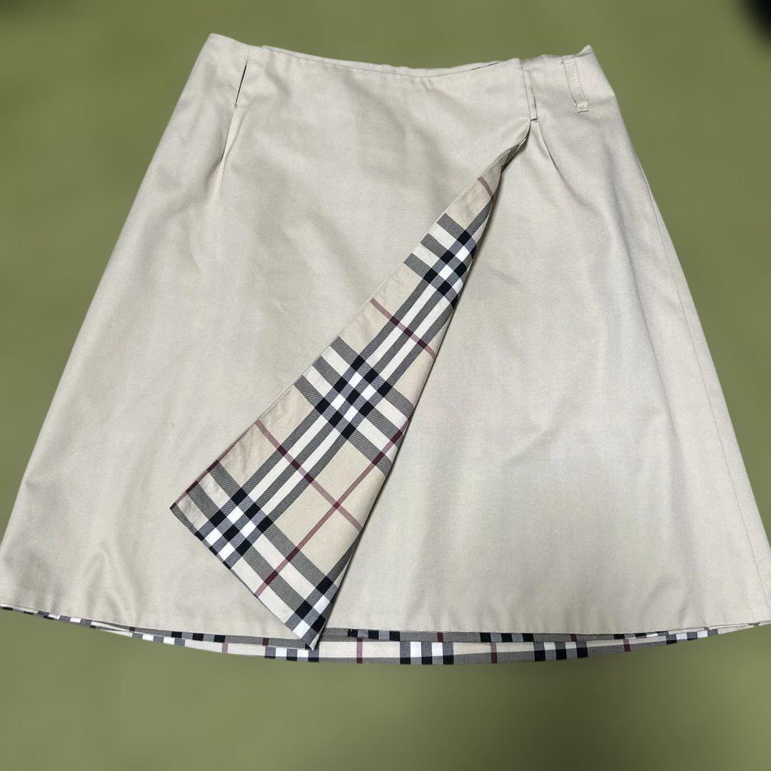 美品 BURBERRY 90’s 巻きスカートノバチェック リバーシブル 玉虫色 美品 BURBERRY 90's 巻きスカートノバチェック リバーシブル