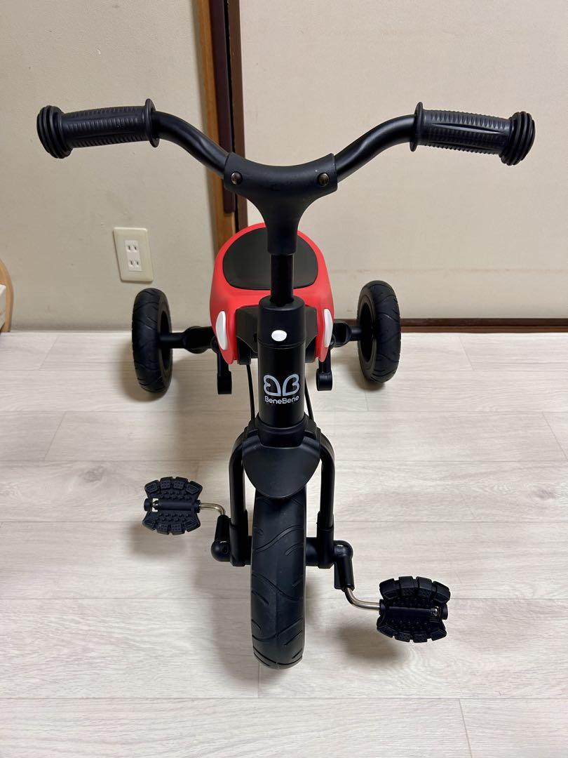 3in1ベビーカー 安全ガード付き 折りたたみ三輪車 押し車 かじ付