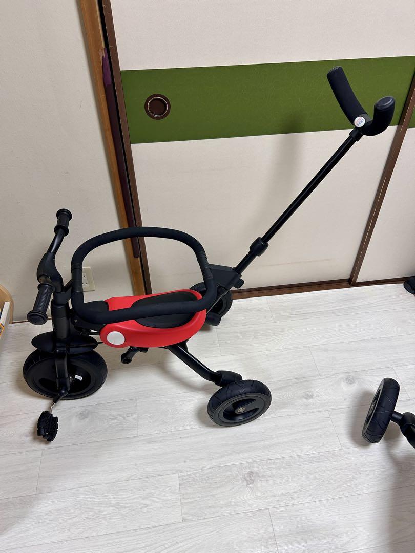 3in1ベビーカー 安全ガード付き 折りたたみ三輪車 押し車 かじ付