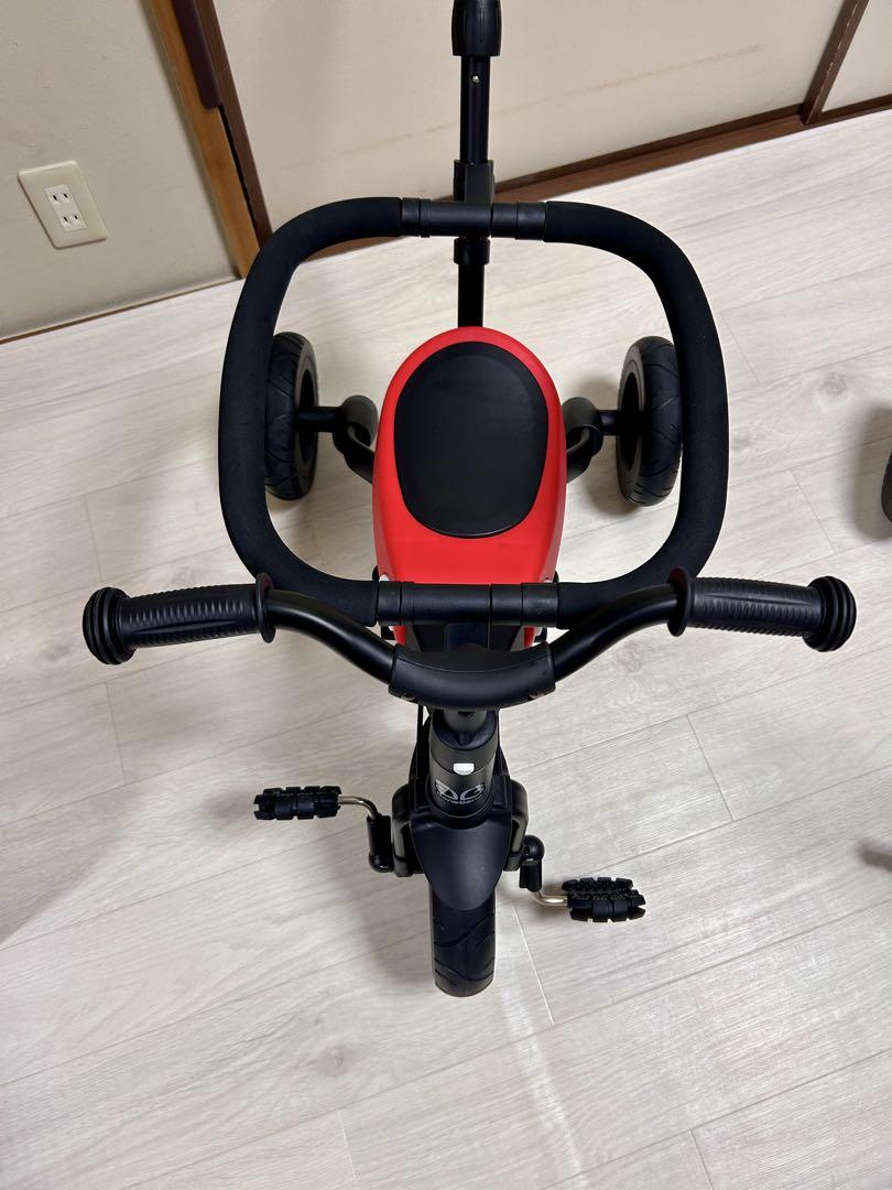 3in1ベビーカー 安全ガード付き 折りたたみ三輪車 押し車 かじ付