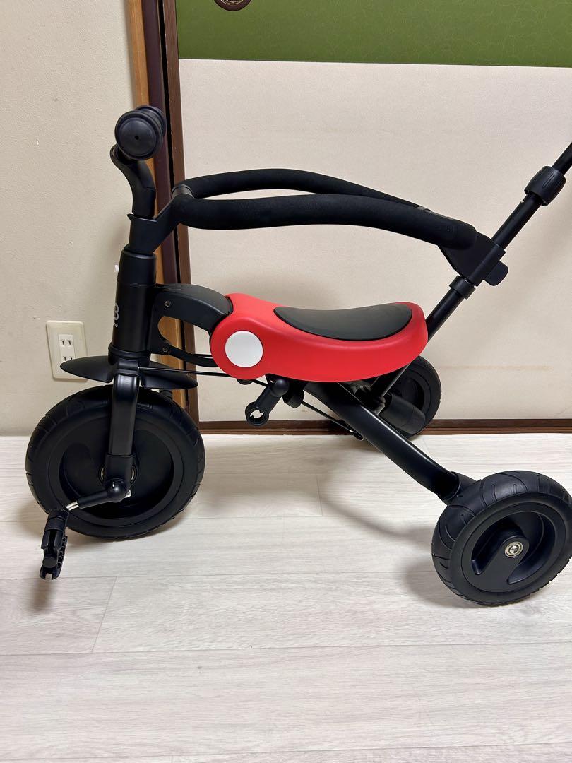 3in1ベビーカー 安全ガード付き 折りたたみ三輪車 押し車 かじ付