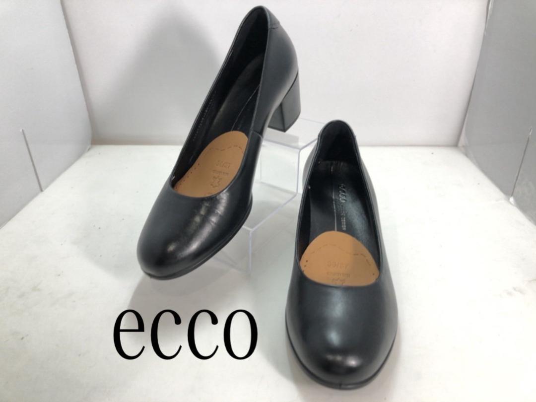 未使用 ecco　本革パンプス　ブラック　22.5㎝