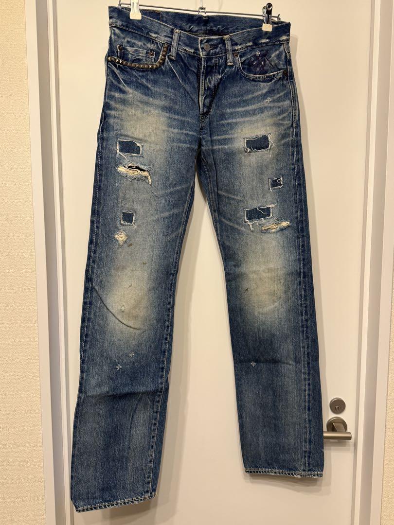 【キムタク着30美品】ヒステリックグラマー デニム　セルビッチ 小窓 HERO キムタク着30美品】ヒステリックグラマー デニム セルビッチ 小