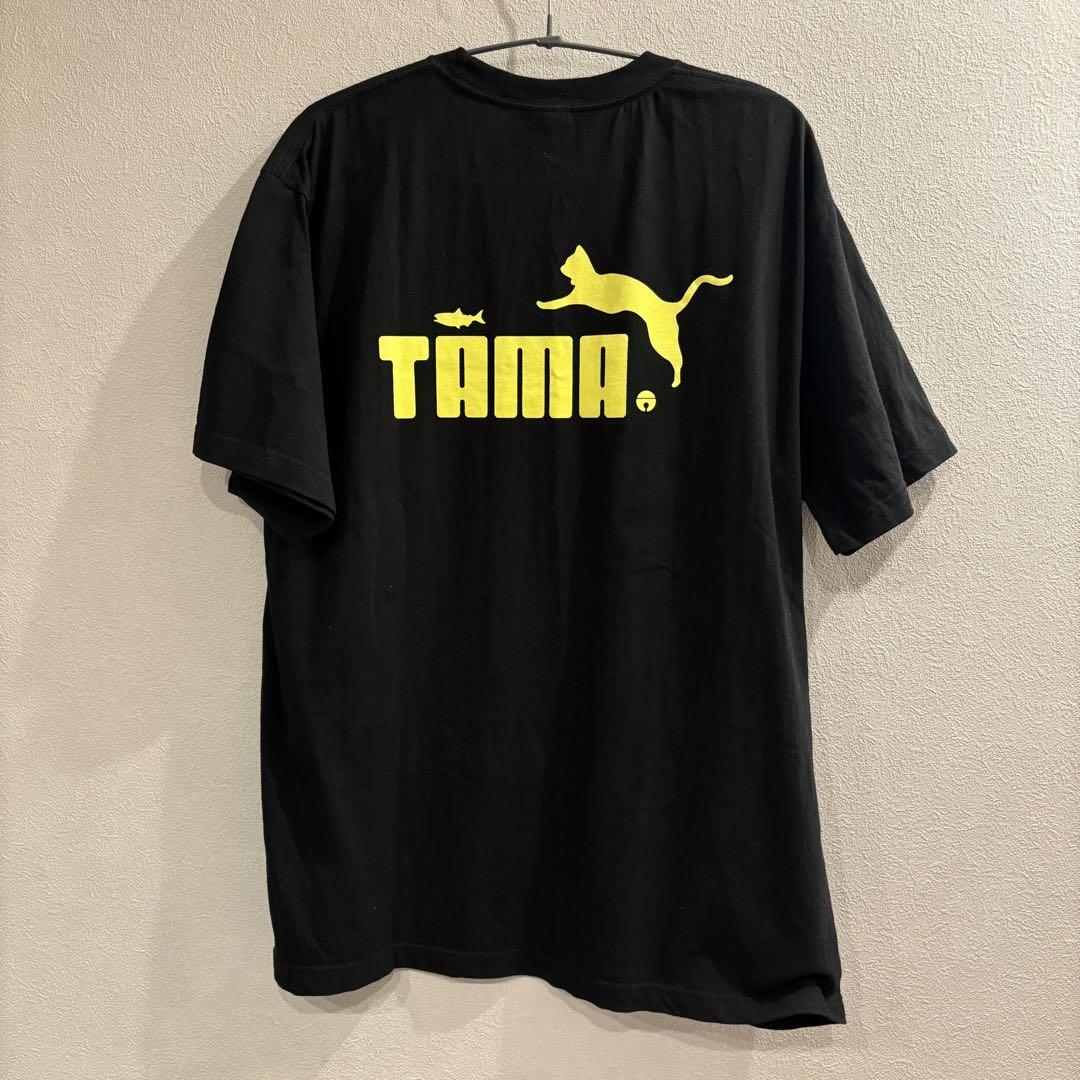 ブラックに黄色のロゴ　ロングTシャツ　サイズXL 黄色ロゴの黒Tシャツ XL Tama ブラック - メルカリ