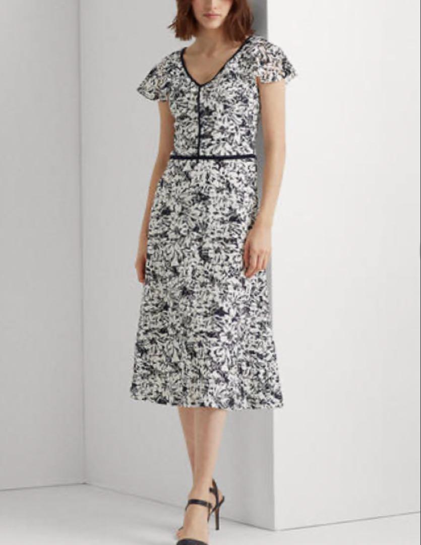 LAUREN RALPH LAUREN☆フローラルレースワンピース☆未使用人気４