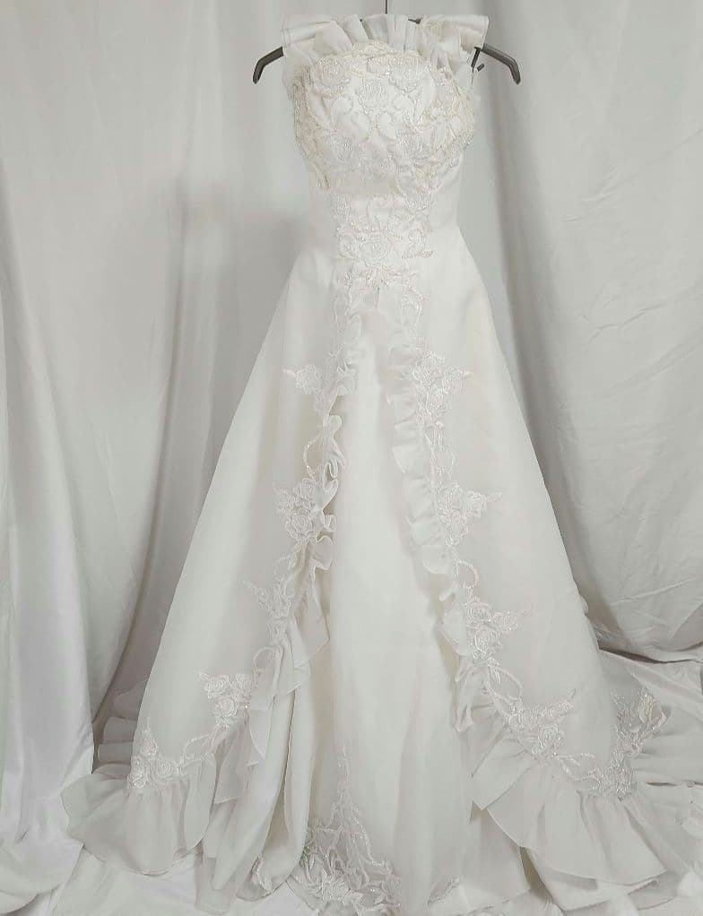 ウェディング ドレス 7号 オフホワイト ロング 花嫁 W17S