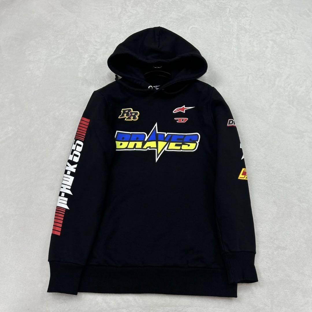 R216 美品 XS ディーゼル×アルパインスターズ パーカー ブラック メンズ
