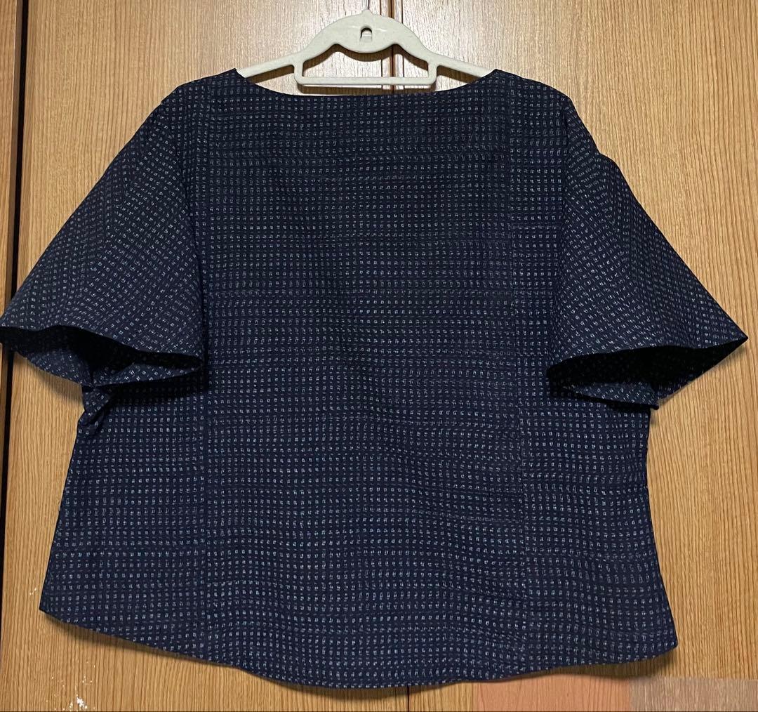 着物リメイク 書生絣のセットアップ フレアー袖トップス&ティアードスカート 着物リメイク 書生絣のセットアップ フレアー袖トップス&ティアードスカート