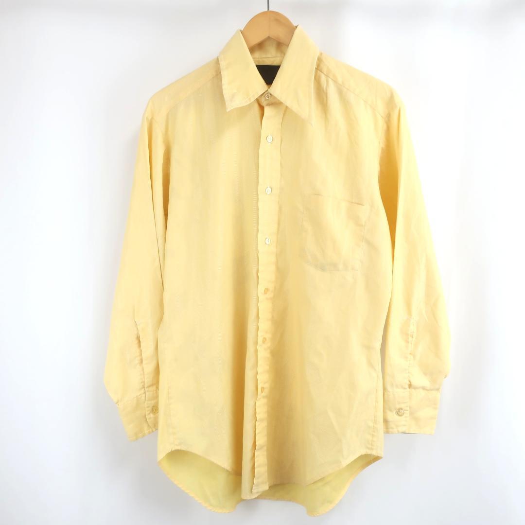 70s VINTAGE ヘリンボーン ストライプ シャツ 古着 15 1/2
