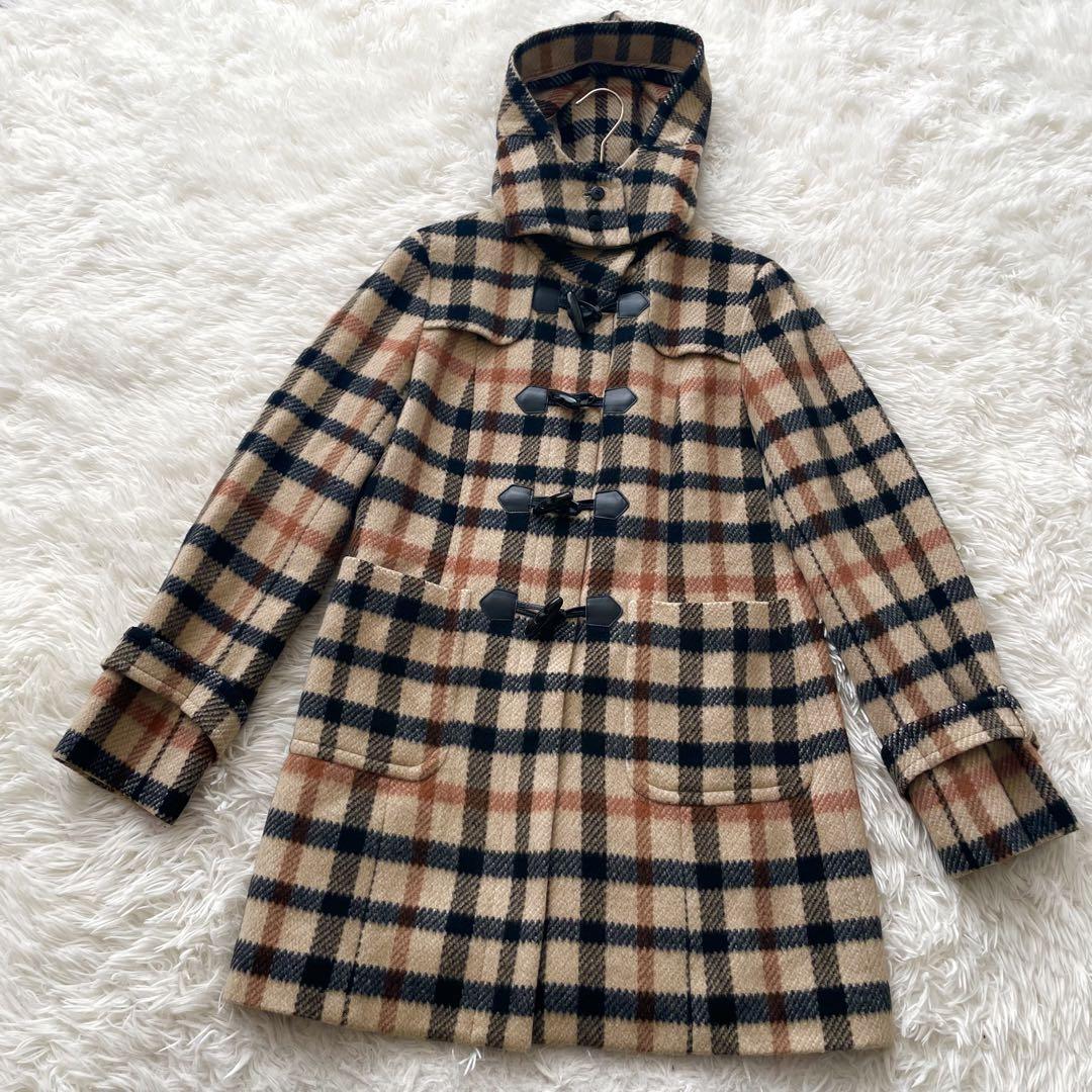希少　DAKS アンゴラ混　チェック　総柄　ダッフル　コート　ジャケット