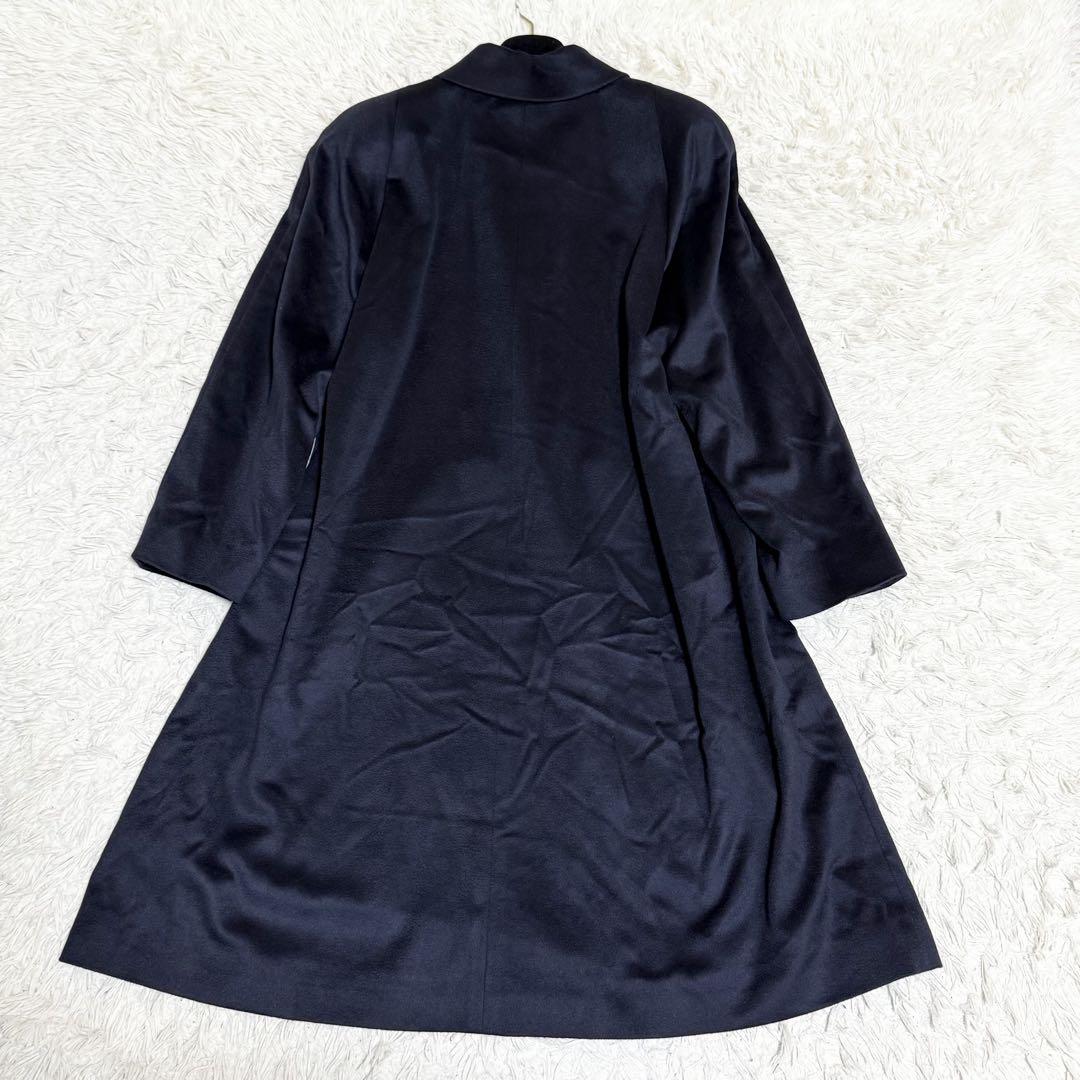 ピュアカシミヤ100%✨ピアチェンツァ　ロングコート　ブラック　XL 大きい