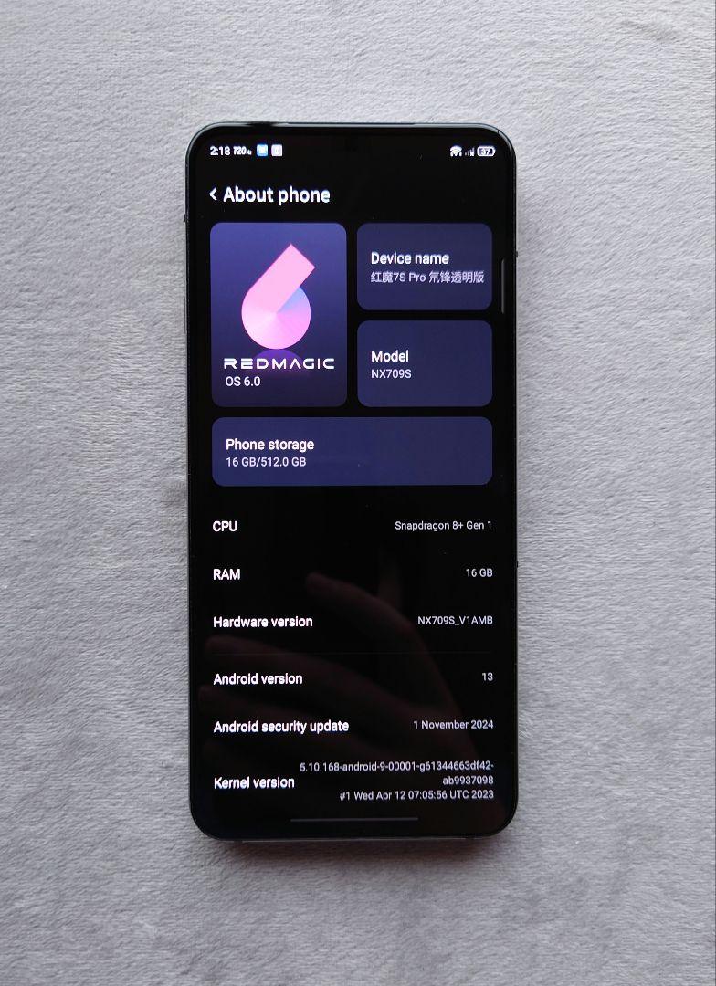 スマートフォン本体 Nubia Red Magic 7S Pro RAM16GB ROM512GB