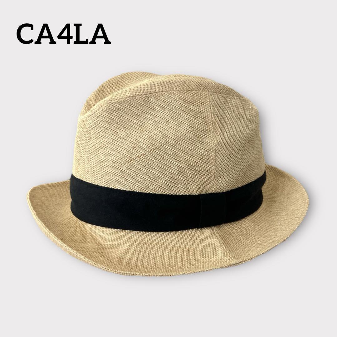 CA4LA カシラ ウィーブトシ ストローハット 和紙 麻 美品 日本製