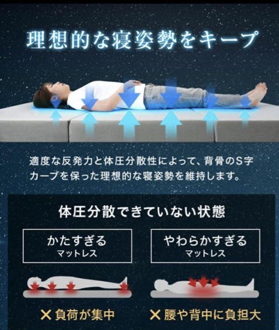 高反発マットレス ダブル 折りたたみ 高反発 三つ折り 三つ折りマットレス