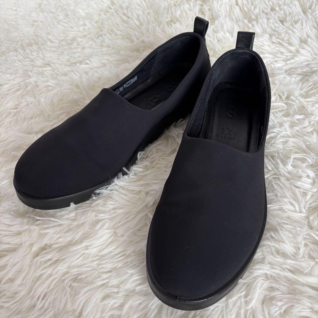 美品 ecco スリッポン 黒 24.5 GORE TEX エコー