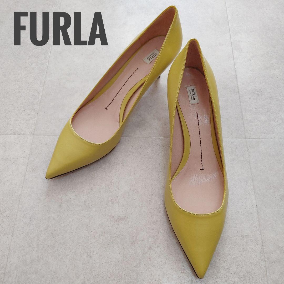 【未使用】FURLA　オペラ　パンプス　ハイヒール　ポインテッドトゥ　レザー