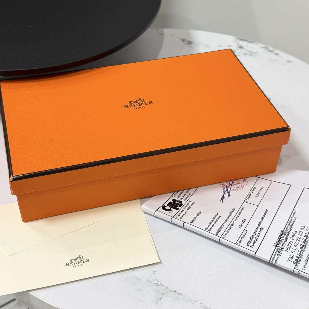 美品 HERMES エルメス ケリーウォレット アリゲーター ブルー X刻印