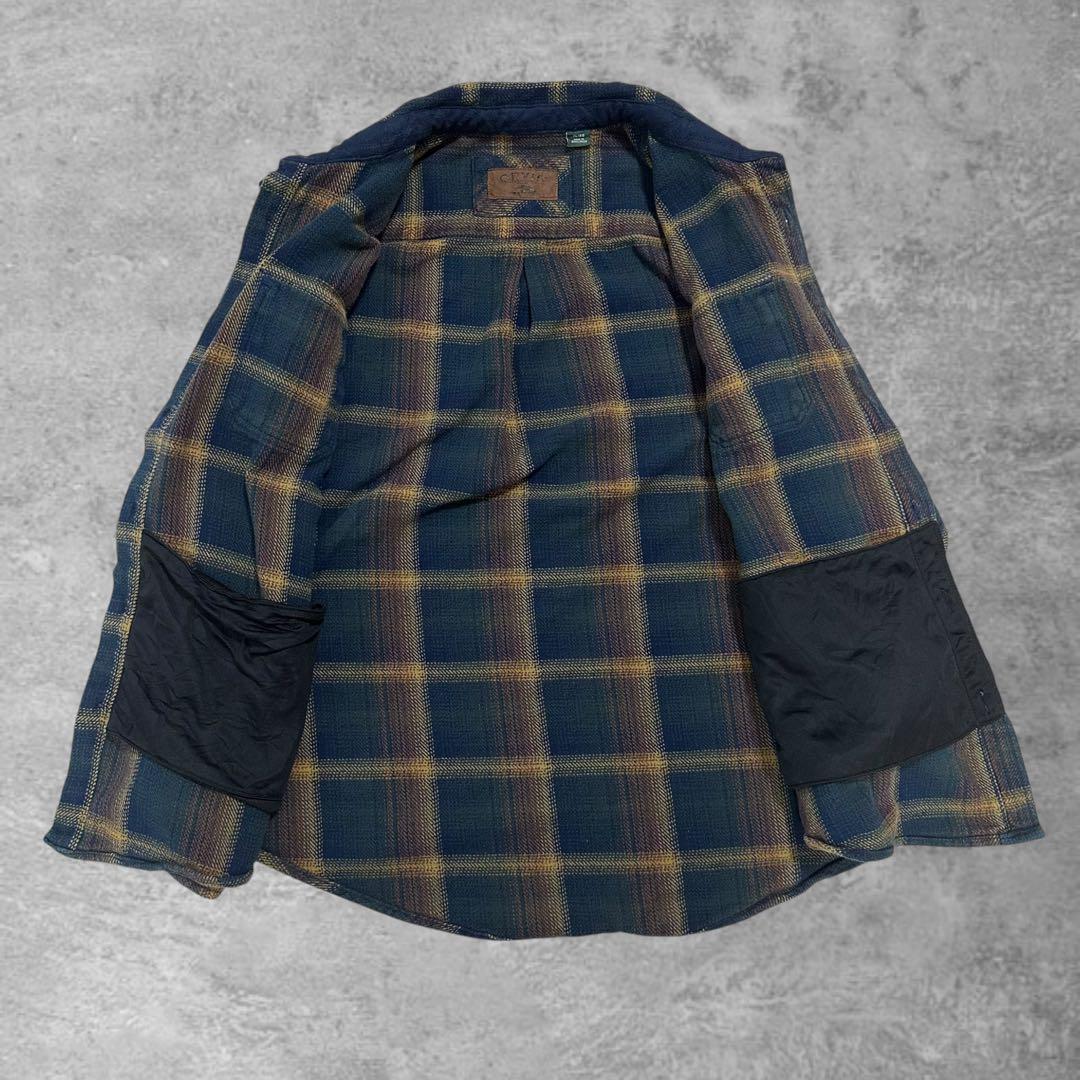 NAVY 00sORVIS古着オンブレチェック長袖ヘビーネルチェックシャツ