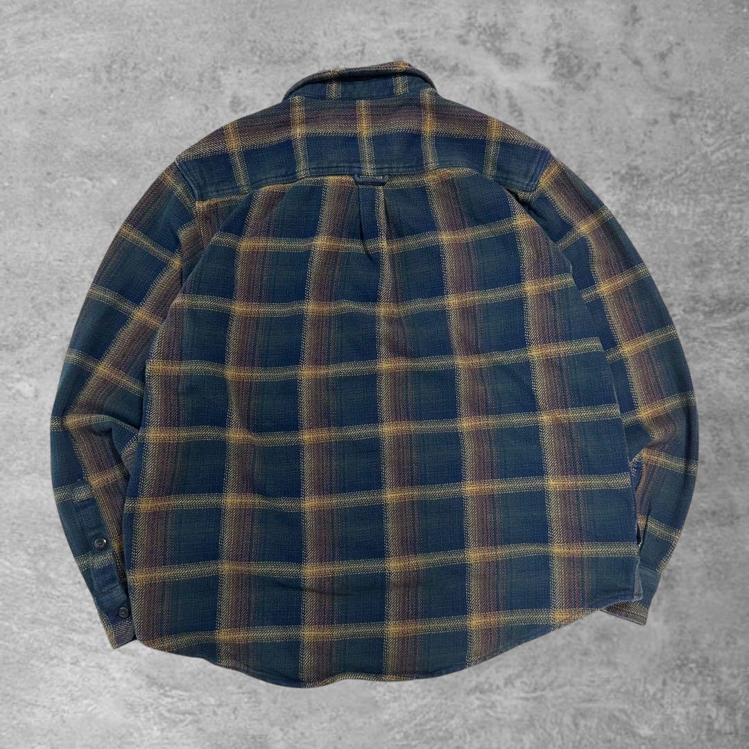 NAVY 00sORVIS古着オンブレチェック長袖ヘビーネルチェックシャツ