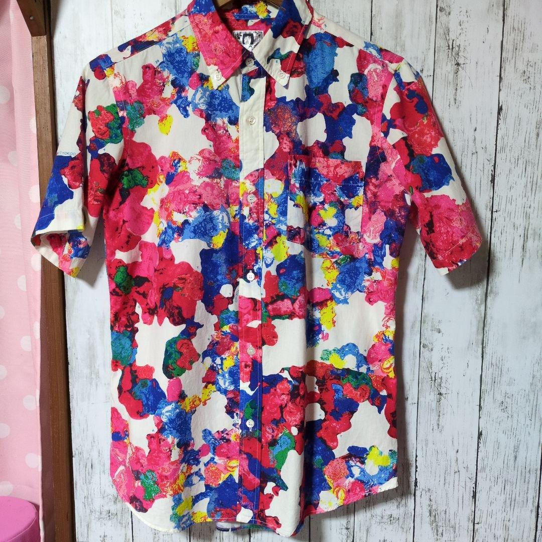 一点物　日本製　Bohemians × 横尾忠則　総プリント　ポロシャツ 一点物 日本製 Bohemians × 横尾忠則 総プリント ポロシャツ メンズ