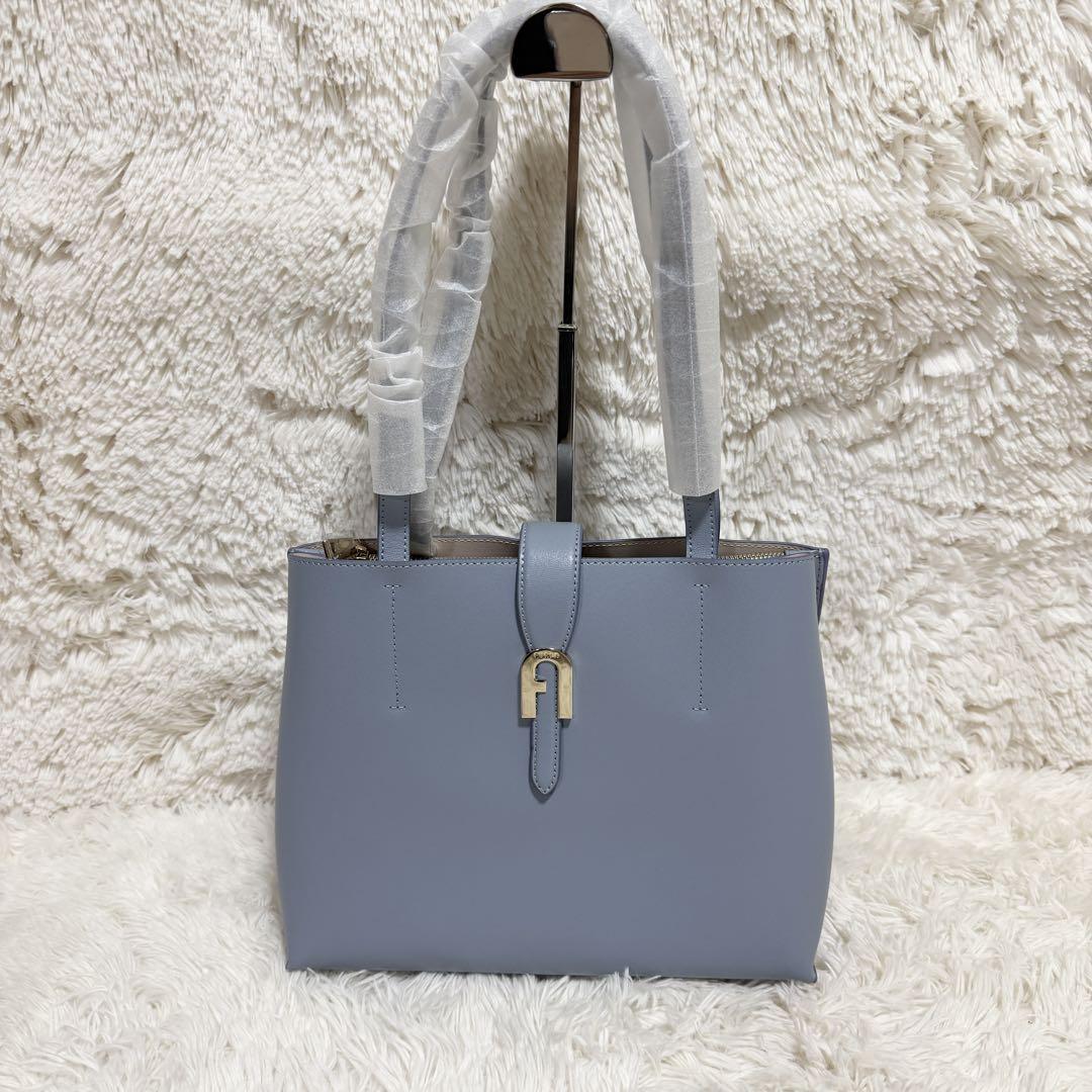 【未使用】フルラ FURLA ハンドバッグ ソフィア M アーチロゴ 水色