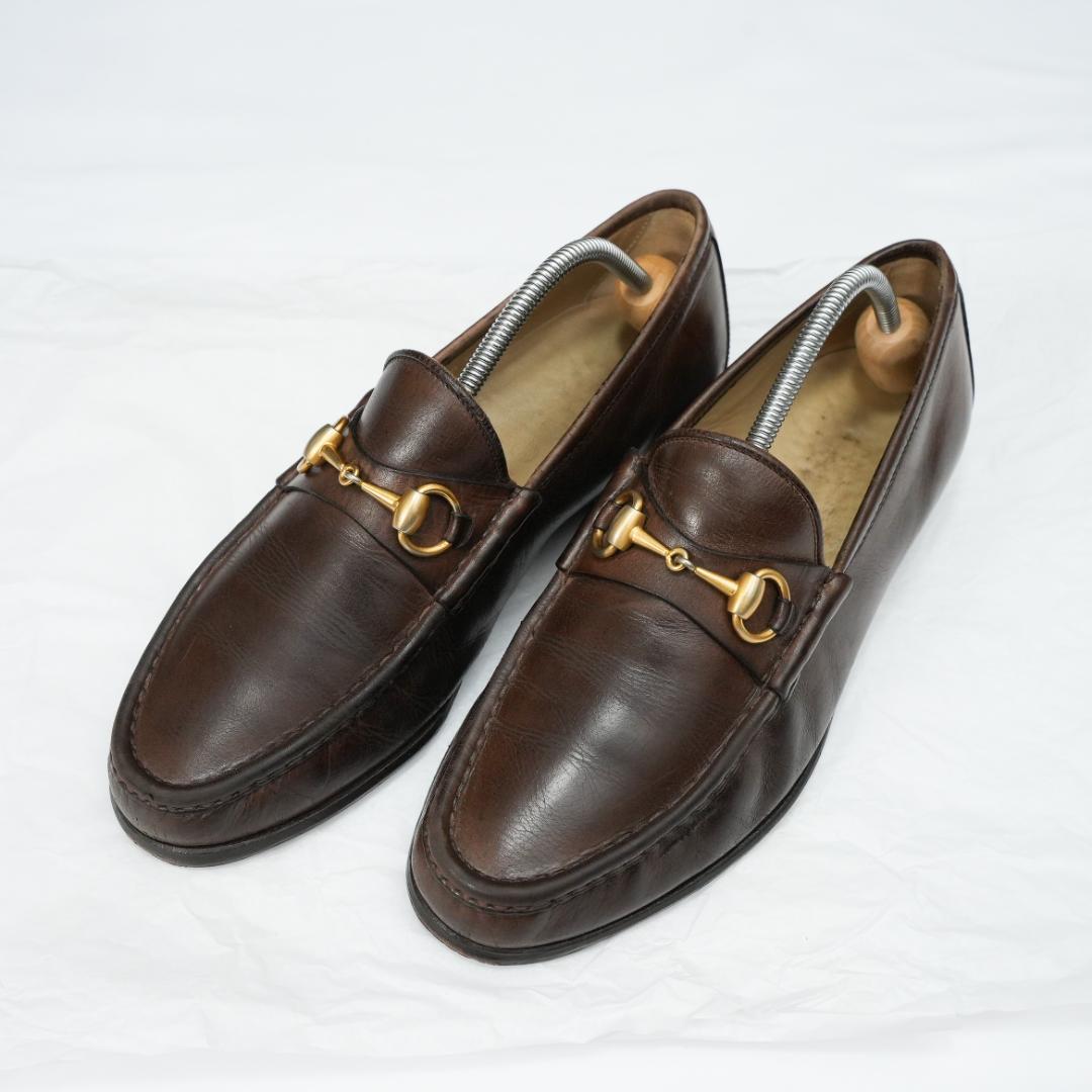 GUCCI グッチ ビットローファー 7 1/2 E ブラウン イタリア製