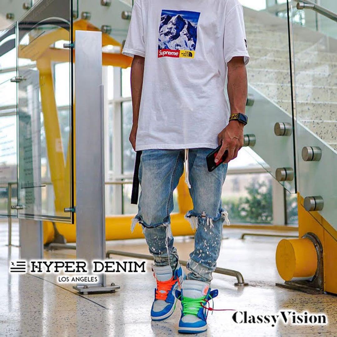 HYPER DENIM スキニーテーパードジッパーデニムパンツ28